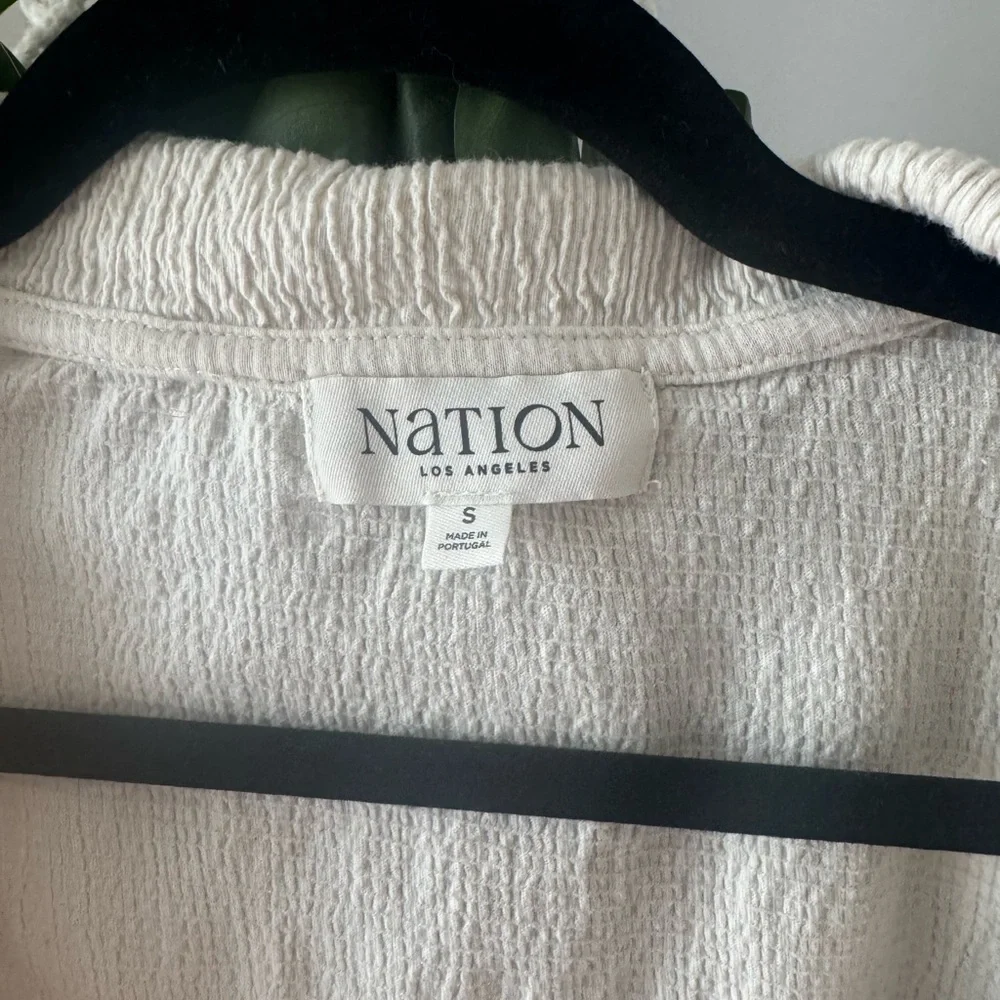 Anthropologie Nation Los Angeles Daisy Oversized Collar Button-Front Top - Picture 7 of 12